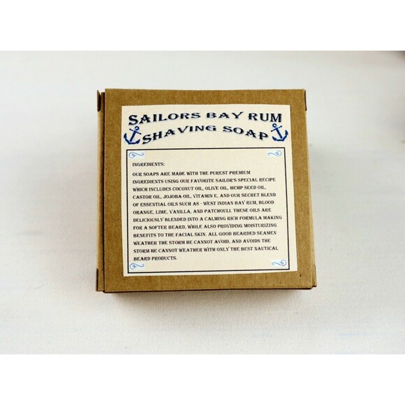 Shaving Soap Disk 2oz Nautical Beardsmen's Bay Rum Handmade Natural Soap - Picture 3 of 5